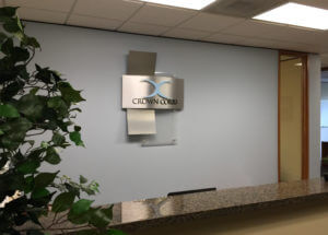 finished lobby sign