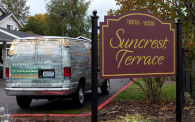 Renton, WA- Posts, Panels, and Dimensional Letters for Suncrest Terrace
