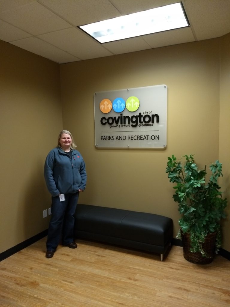 Covington Parks and Rec Lobby Sign (1) Puget Sound Signs and Graphics